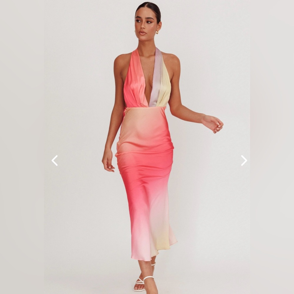 Selfie Leslie ITALIA AZURE HALTERNECK MAXI DRESS